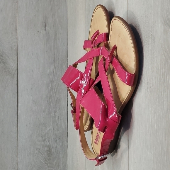 Born Women Ankle Pink Strap Condition Sandals Flats shoes sz 6 - Picture 2 of 11